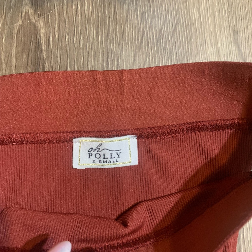 Oh Polly Brick Red Cheeky Ribbed Bikini Bottoms Size XS NWOT - Picture 2 of 4